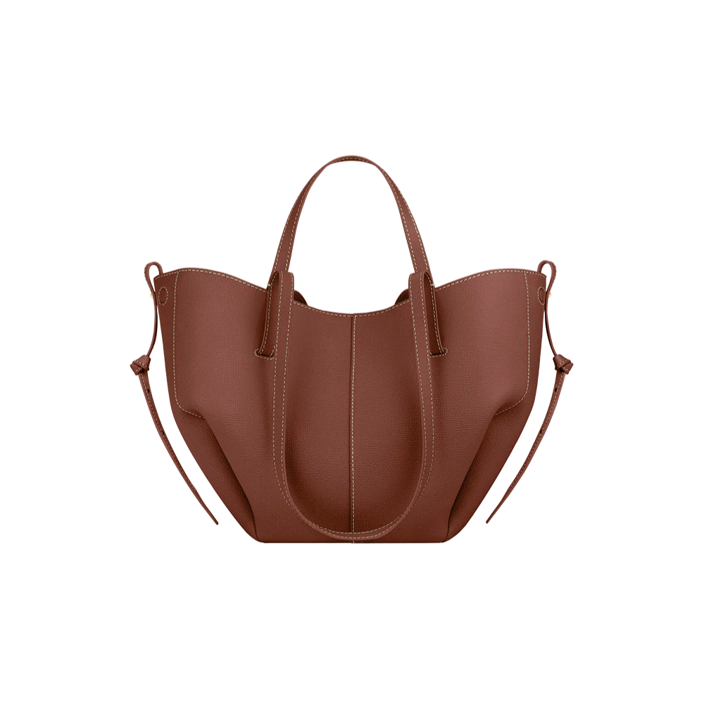 Valentina Leather Tote Bag — Organized Removable Pocket Magnetic Closure