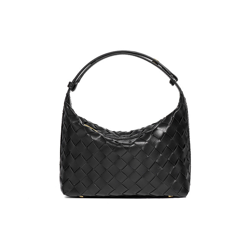 Evelyn Woven Leather Shoulder Bag Lightweight Ergonomic Everyday Carry