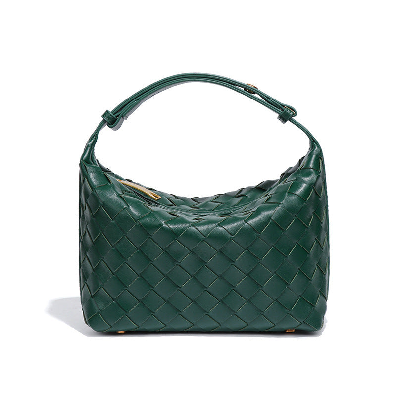 Evelyn Woven Leather Shoulder Bag Lightweight Ergonomic Everyday Carry