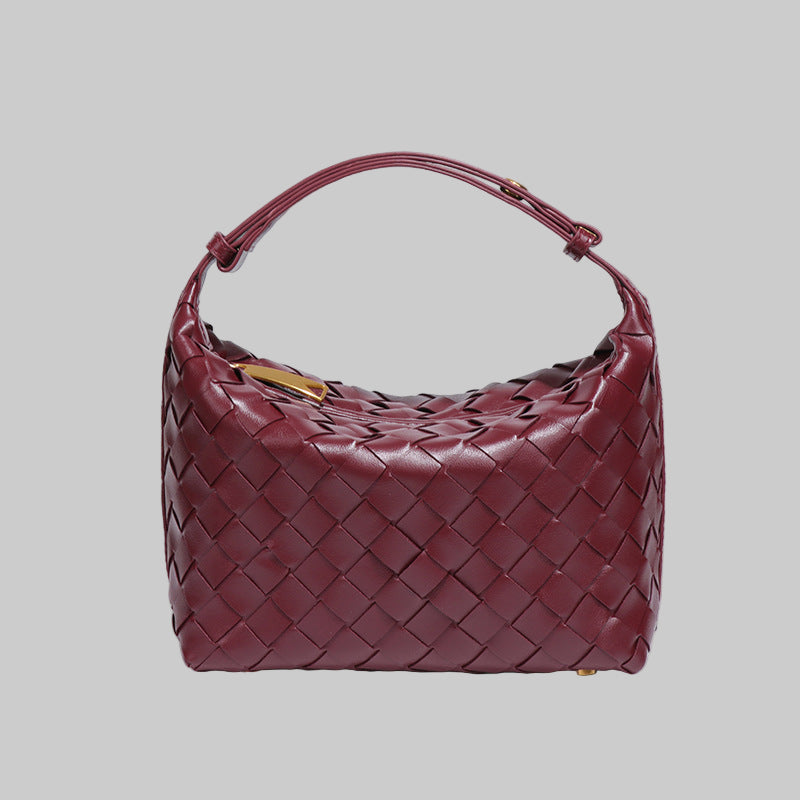Evelyn Woven Leather Shoulder Bag Lightweight Ergonomic Everyday Carry