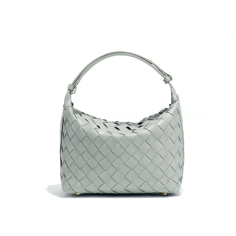 Evelyn Woven Leather Shoulder Bag Lightweight Ergonomic Everyday Carry