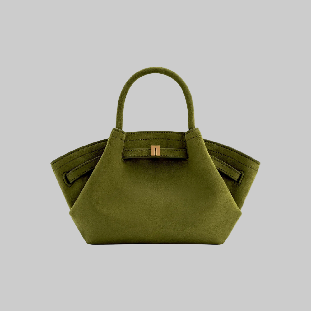 Luna Mini Faux Suede Tote Bag Compact Roomy Everyday Shoulder