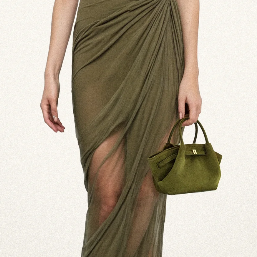 Luna Mini Faux Suede Tote Bag Compact Roomy Everyday Shoulder