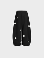 Embroidered Bloom Barrel Sweatpants