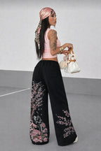 Midnight Sakura Baggy Sweatpants