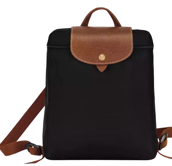 Longchamp Foldable Recycled Nylon Le Pliage Backpack with Gold Hardware