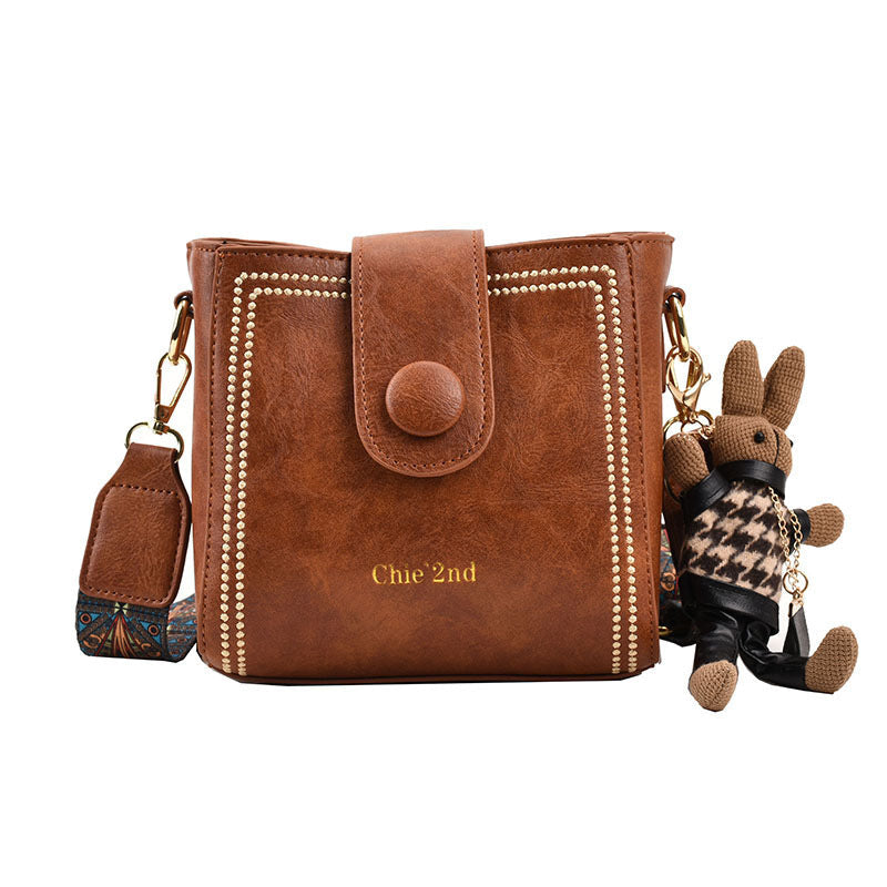 Vintage PU Tote Bag with Adjustable Strap and Phone Pocket