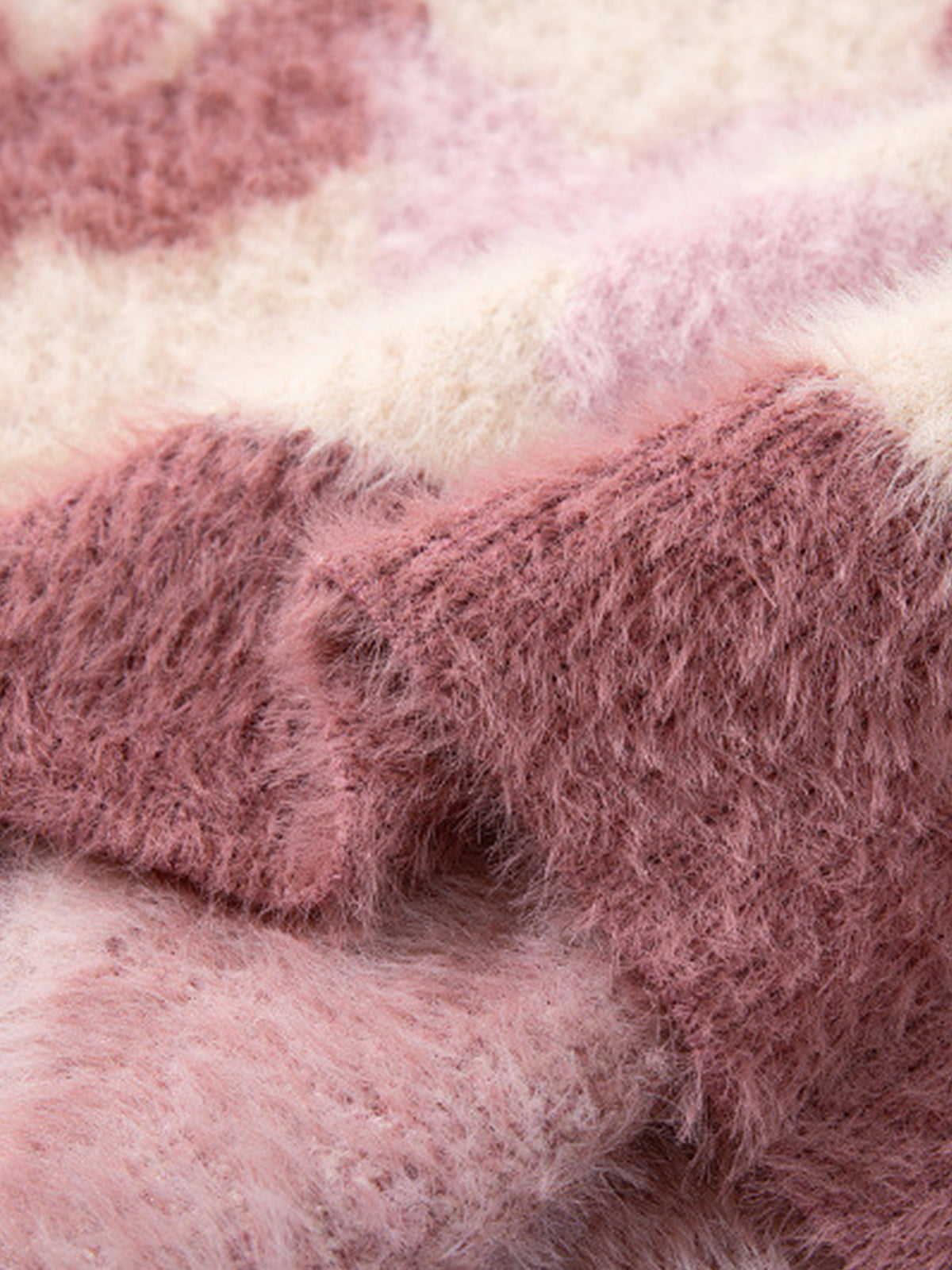 Contrast Stripe Butterfly Jacquard Half-zip Sweater