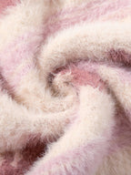 Contrast Stripe Butterfly Jacquard Half-zip Sweater