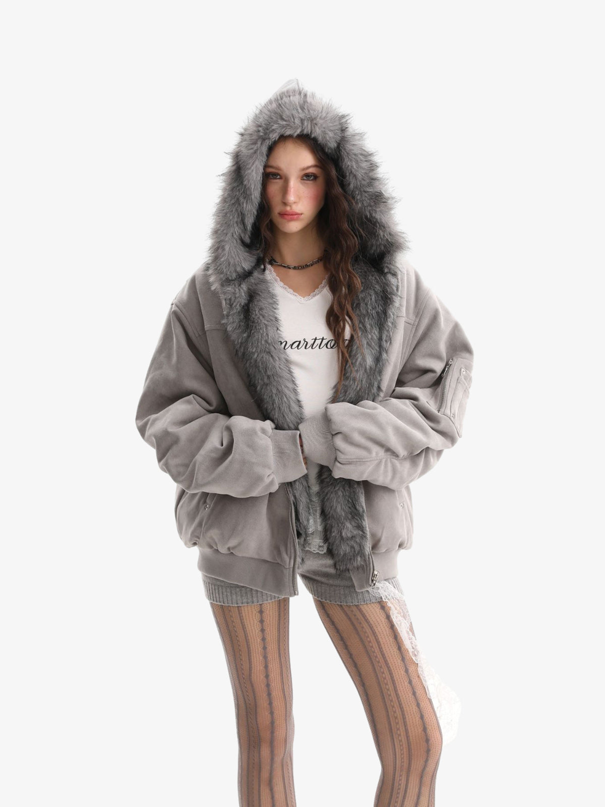 Street Fur Reversible Hooded Jacket