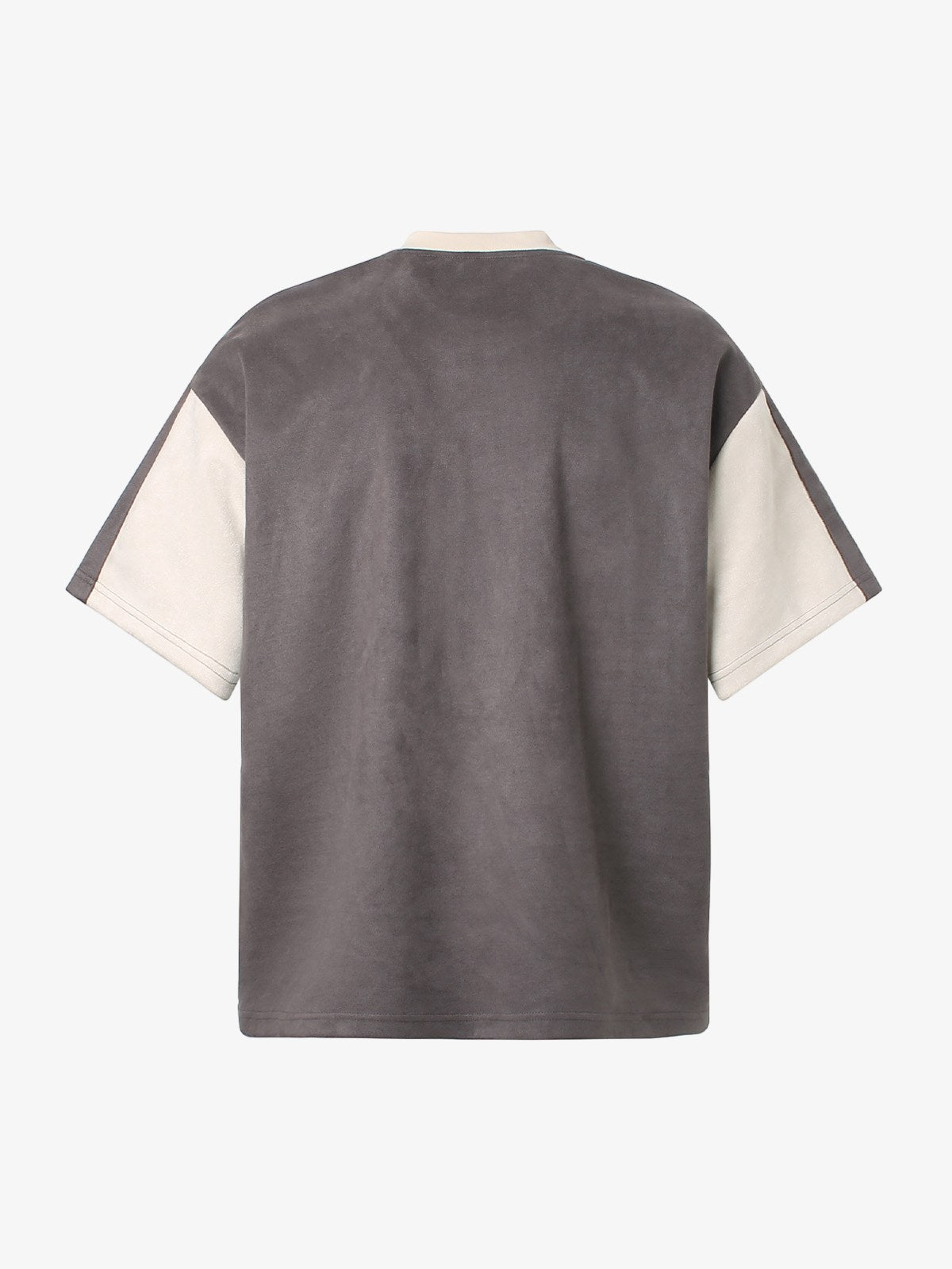 Deconstructed Contrast Color Stitching Printed T-shirt