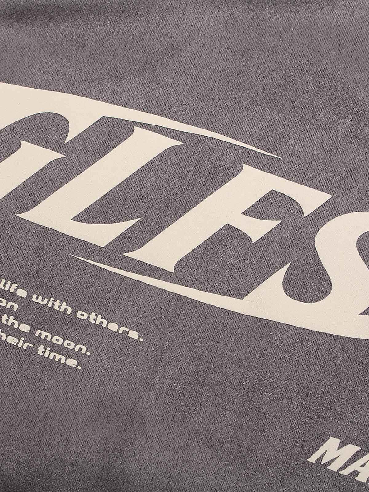 Deconstructed Contrast Color Stitching Printed T-shirt