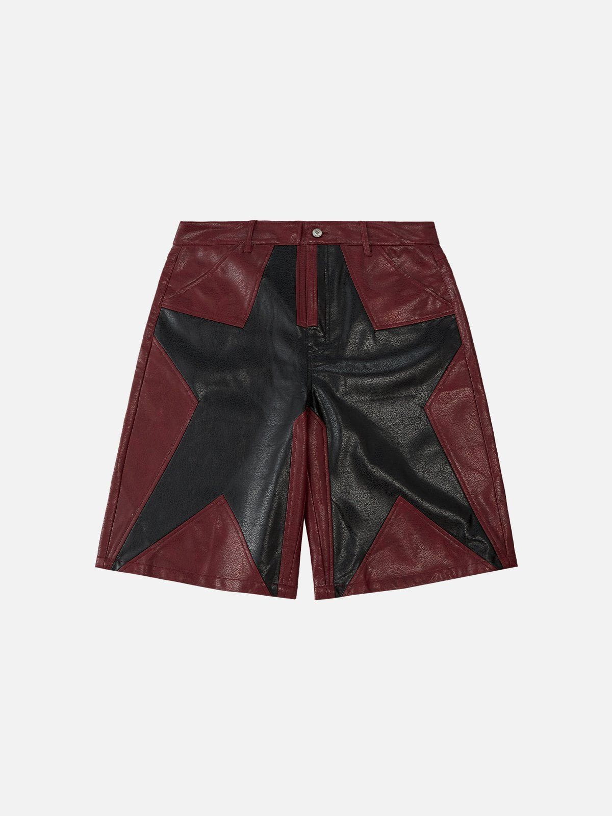 Star Faux Leather Shorts