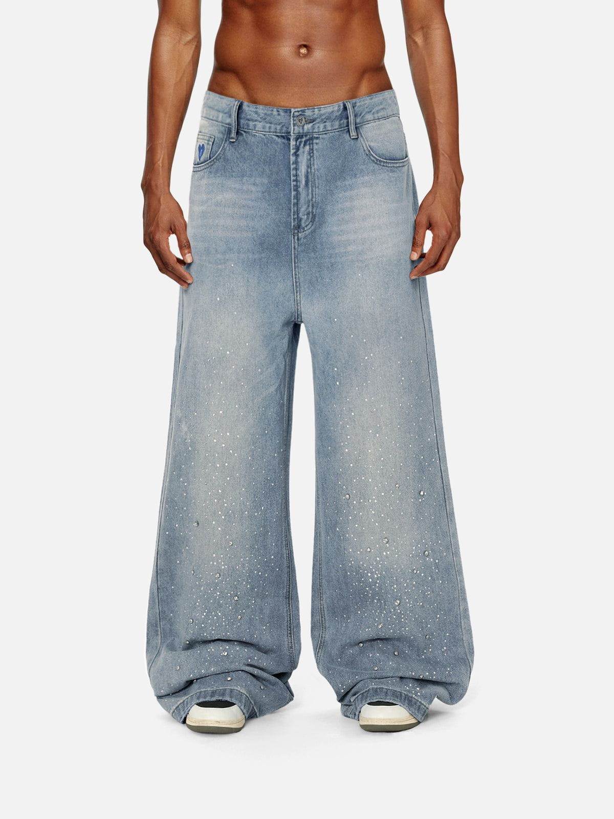 Rhinestone Baggy Jeans