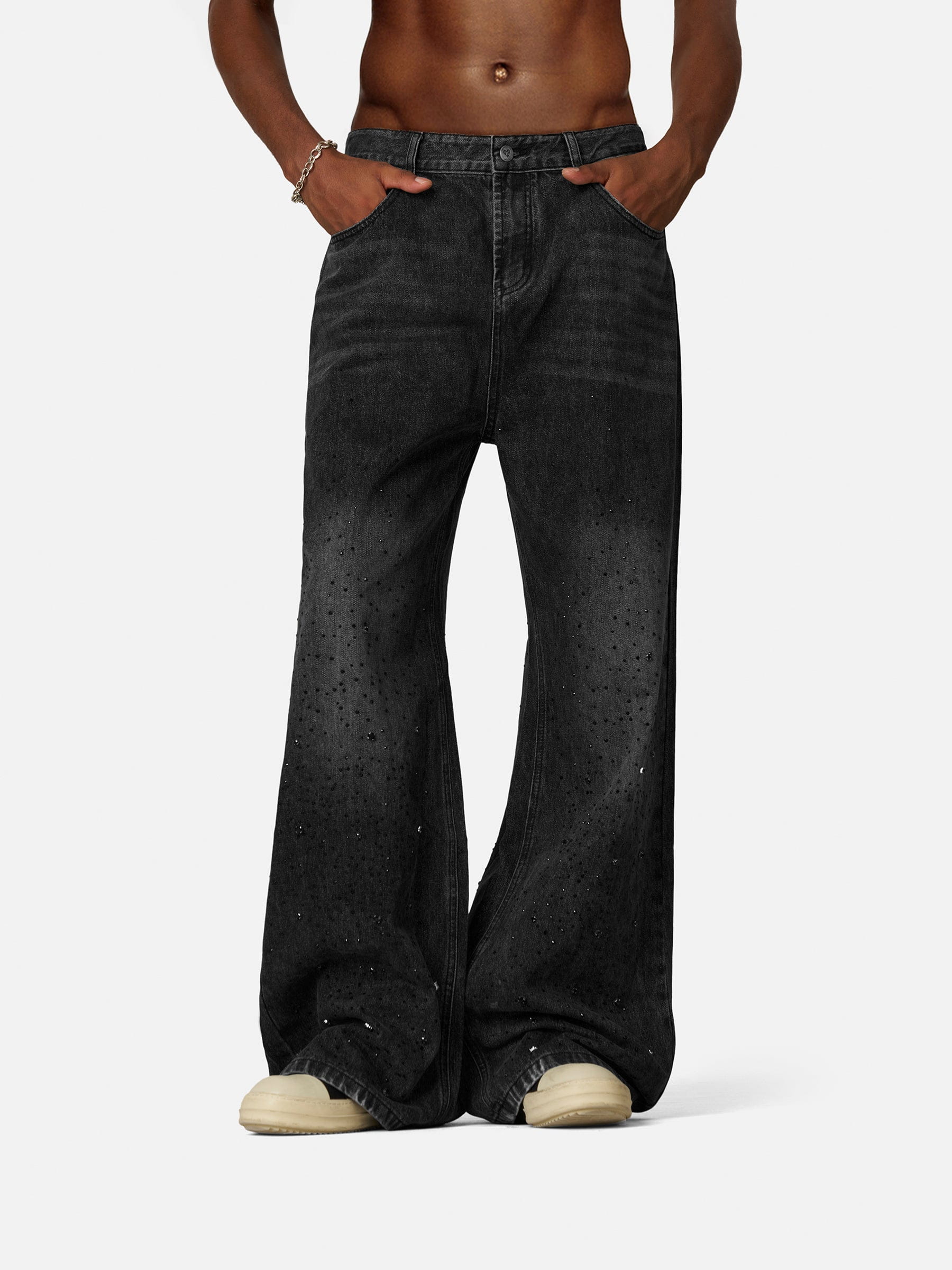 Rhinestone Baggy Jeans