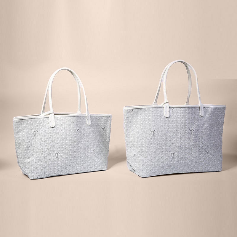 Élance Reversible Tote Bag Canvas with Leather Handles, Large