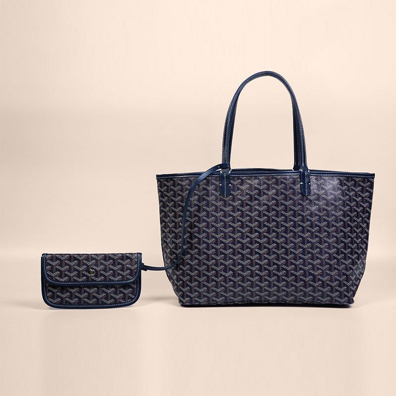 Élance Reversible Tote Bag Canvas with Leather Handles, Large