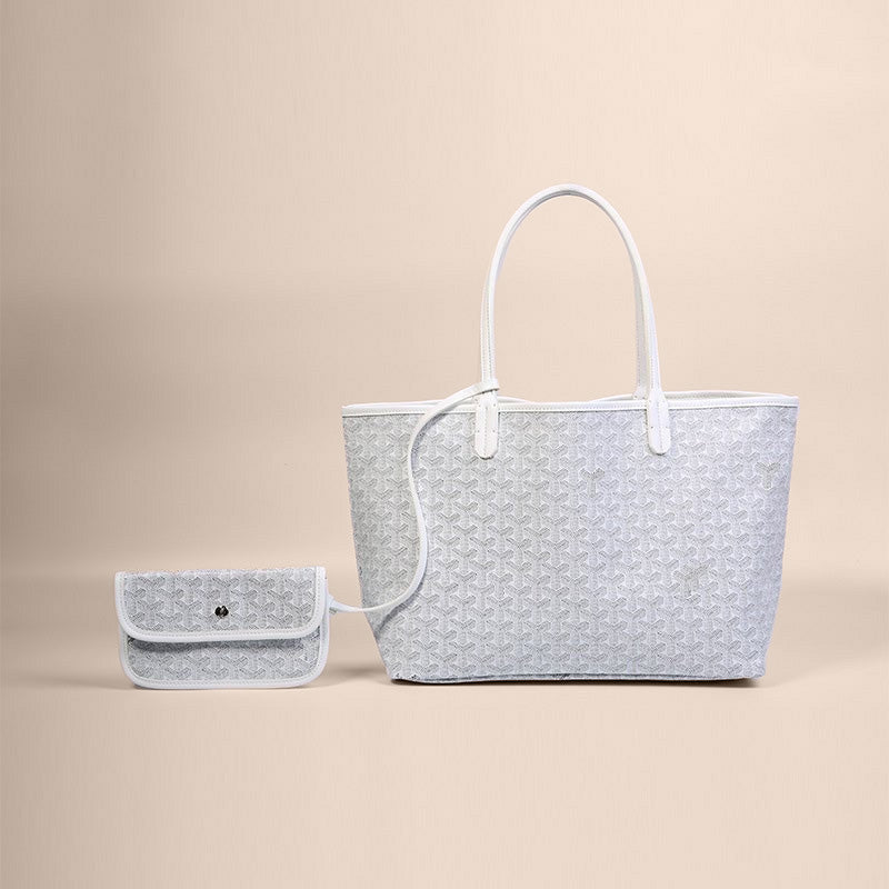 Élance Reversible Tote Bag Canvas with Leather Handles, Large