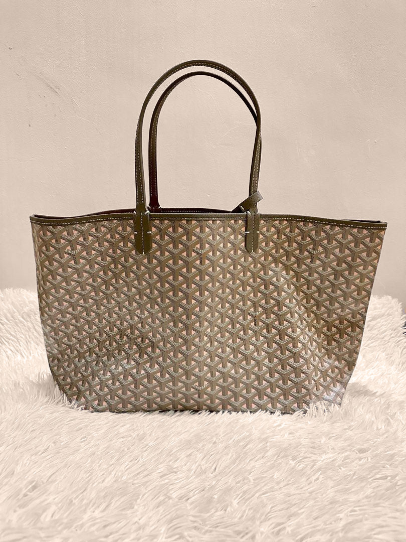 Élance Reversible Tote Bag Canvas with Leather Handles, Large