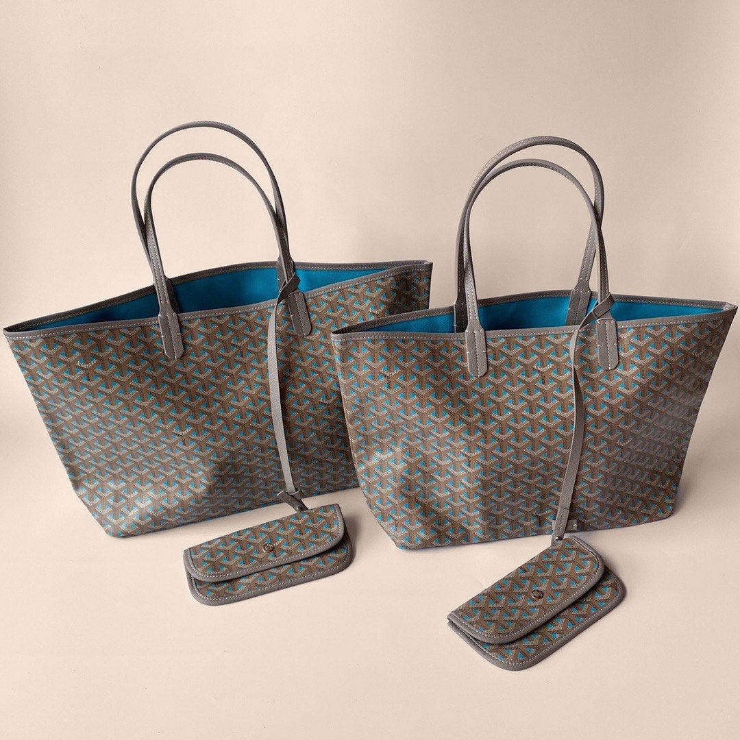 Élance Reversible Tote Bag Canvas with Leather Handles, Large