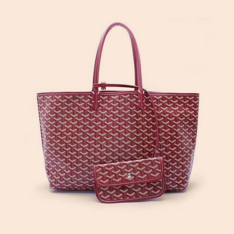 Élance Reversible Tote Bag Canvas with Leather Handles, Large