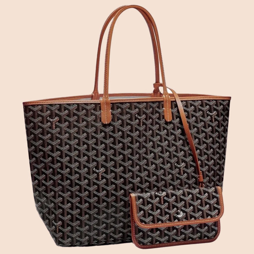 Élance Reversible Tote Bag Canvas with Leather Handles, Large