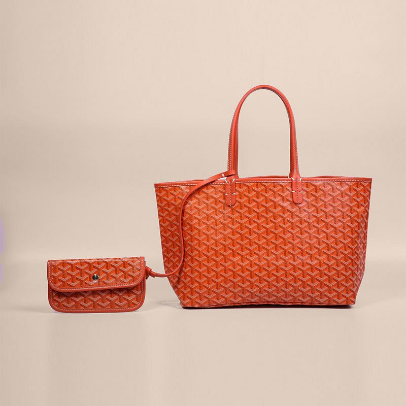 Élance Reversible Tote Bag Canvas with Leather Handles, Large