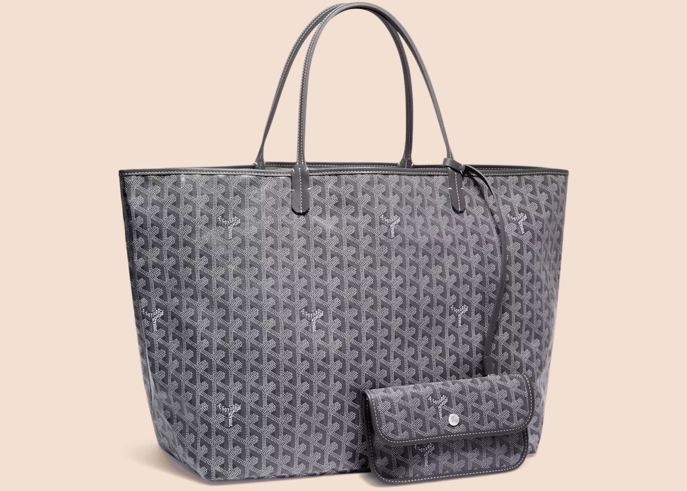Élance Reversible Tote Bag Canvas with Leather Handles, Large