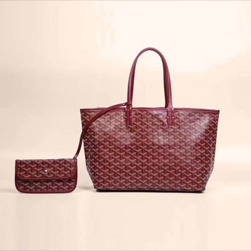Élance Reversible Tote Bag Canvas with Leather Handles, Large