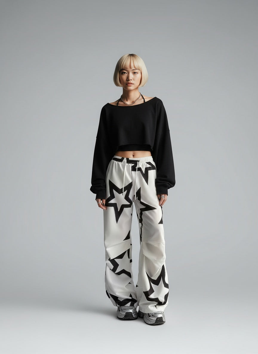 Nova White Baggy Sweatpants - LABELLAROSSA
